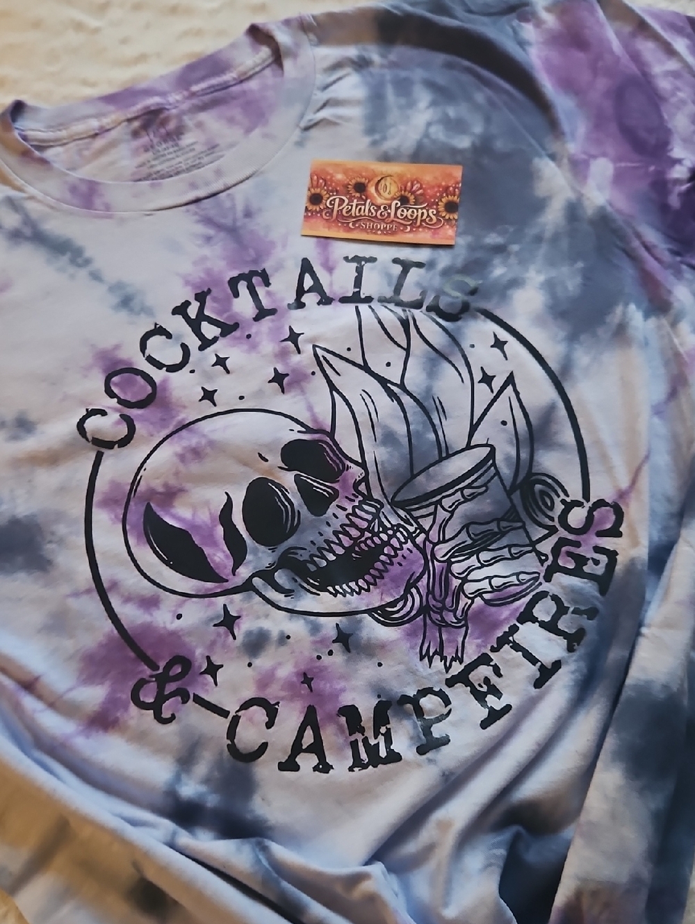 Purple Tie-Dye Skull Graphic Tee